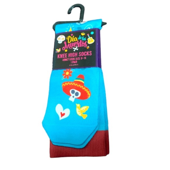 Accessories - DAY of the dead knee high socks fits shoe size 9-11